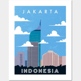 Jakarta, Indonesia. Retro travel poster Posters and Art